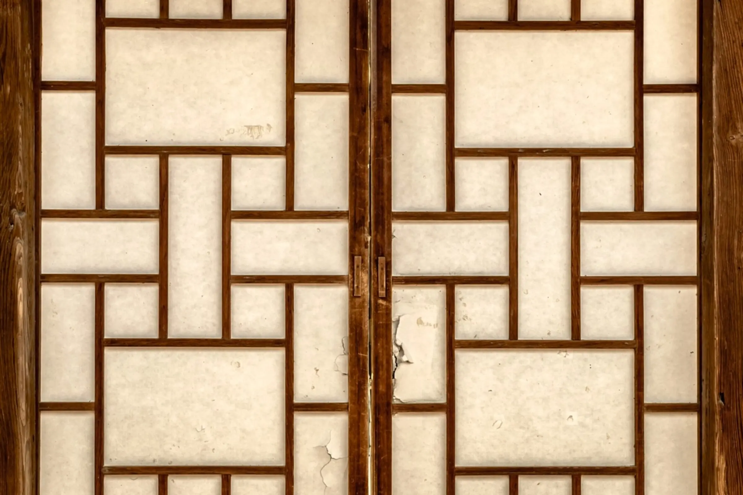 Geometric lattice timber screen
